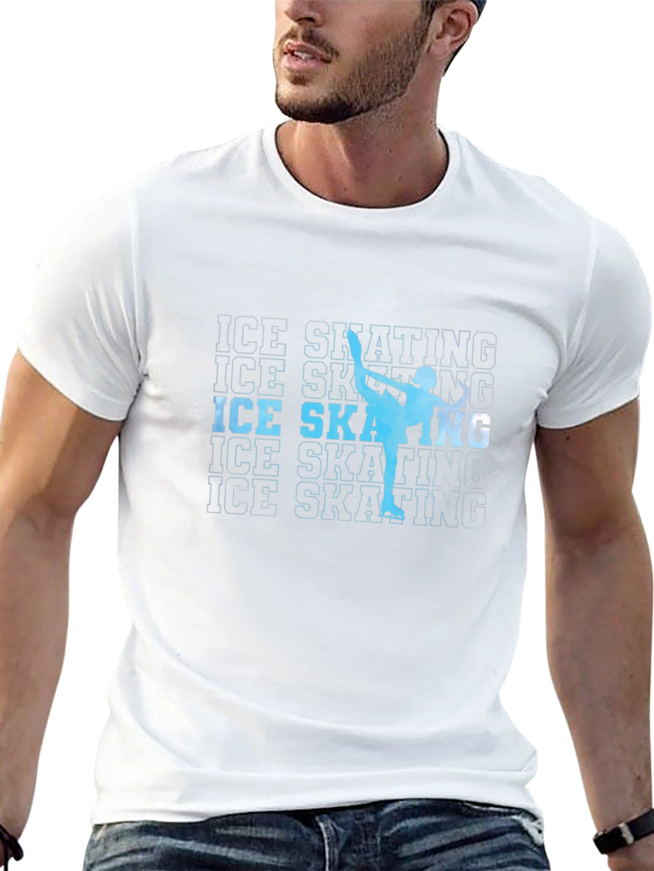 Ice Skating Silhouette Graphic T-Shirt
