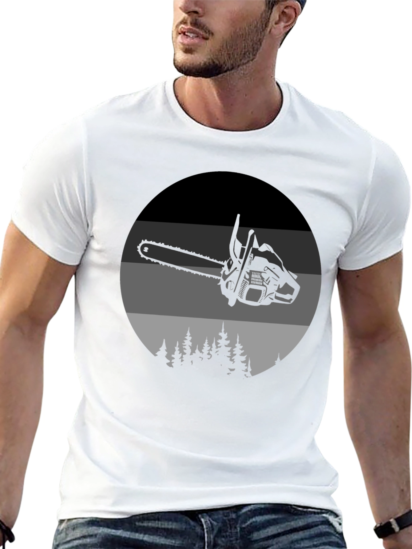 Chainsaw Forest Graphic Tee - Black