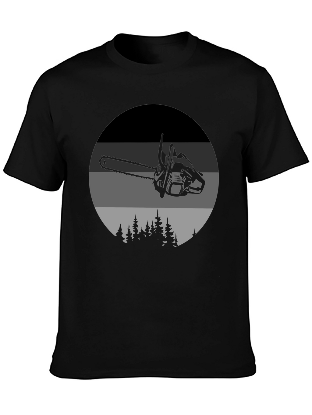 Chainsaw Forest Graphic Tee - Black