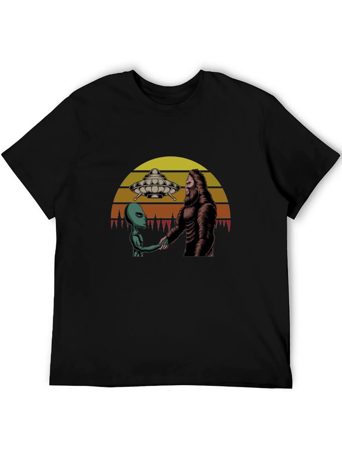 Alien and Bigfoot T-Shirt: Peace Treaty