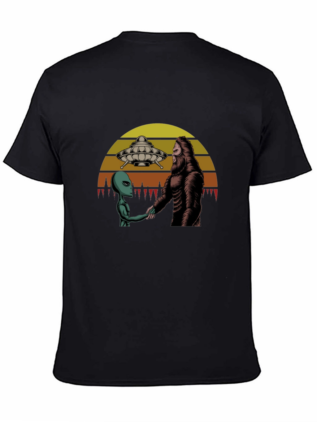 Alien and Bigfoot T-Shirt: Peace Treaty