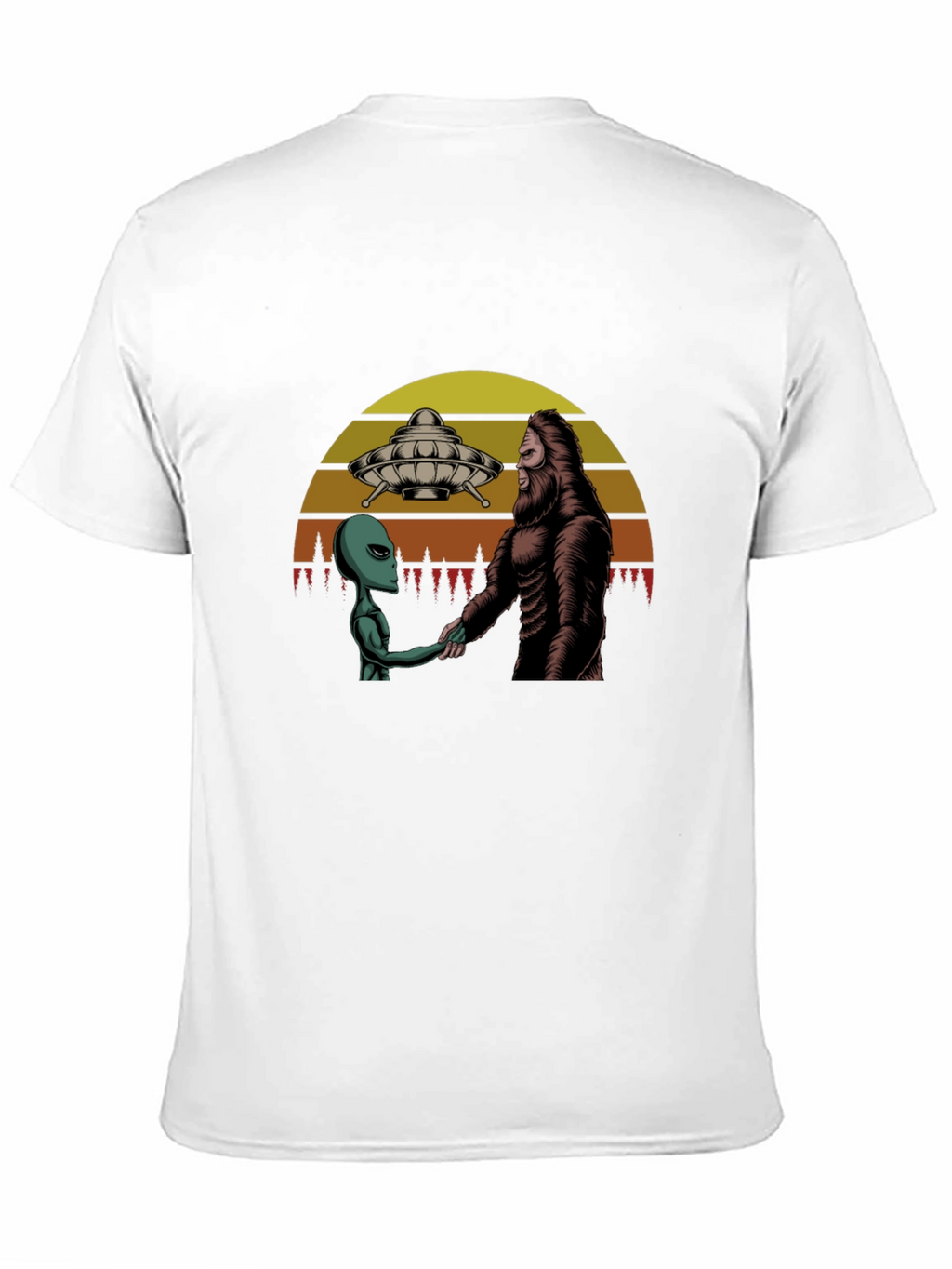 Alien and Bigfoot T-Shirt: Peace Treaty