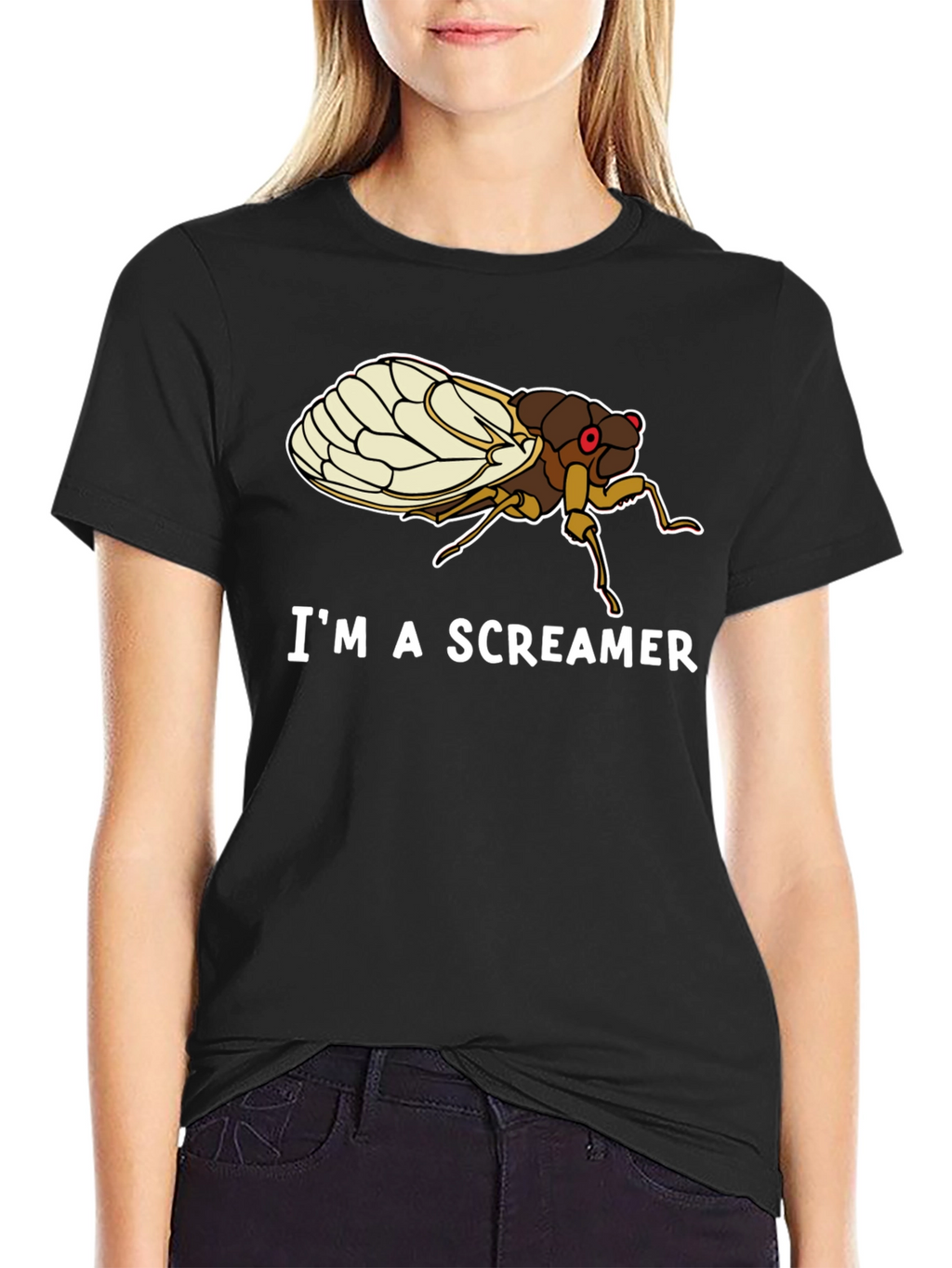 Im A Screamer Cicada Bug Black T-Shirt