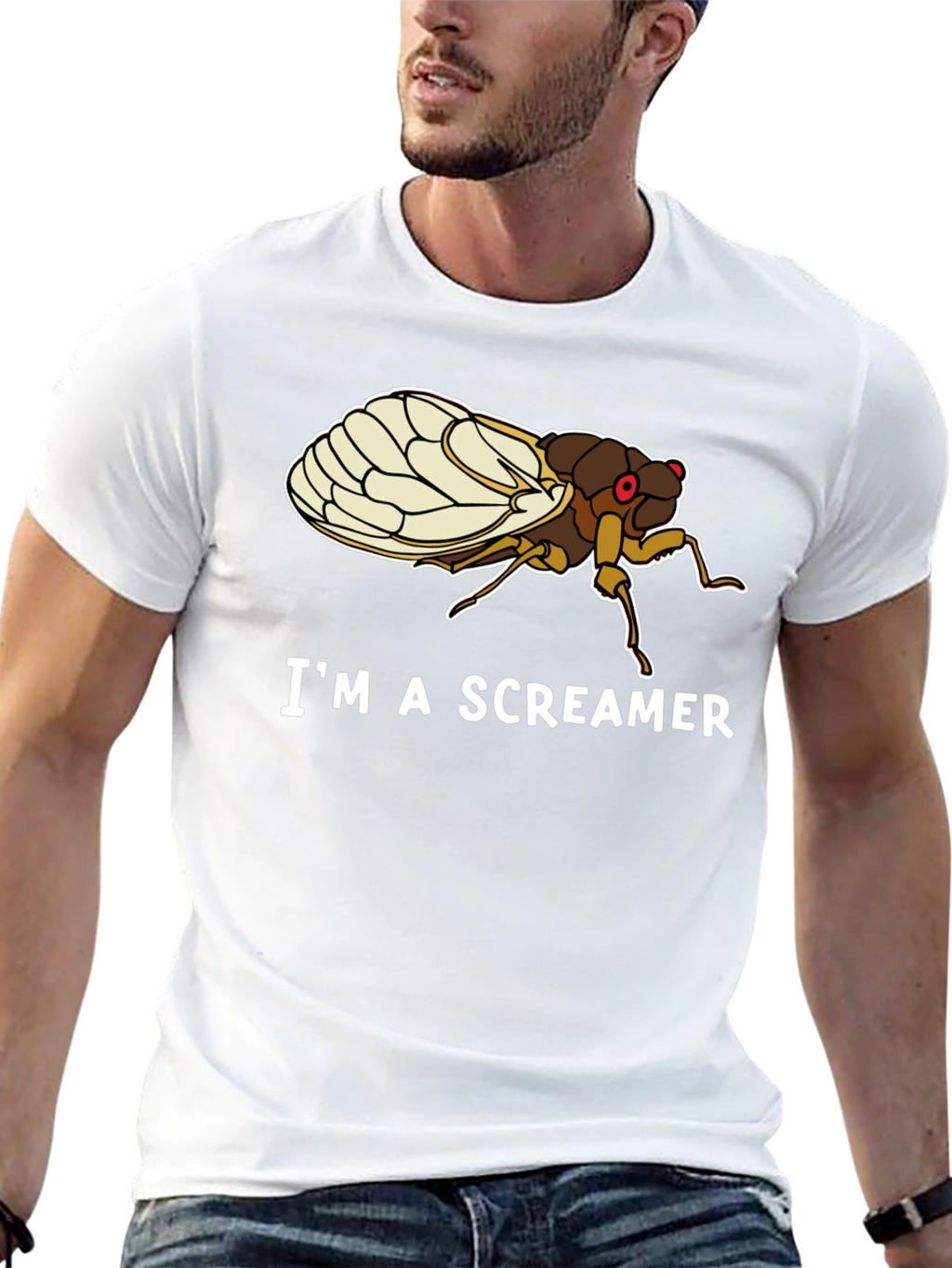 Im A Screamer Cicada Bug Black T-Shirt