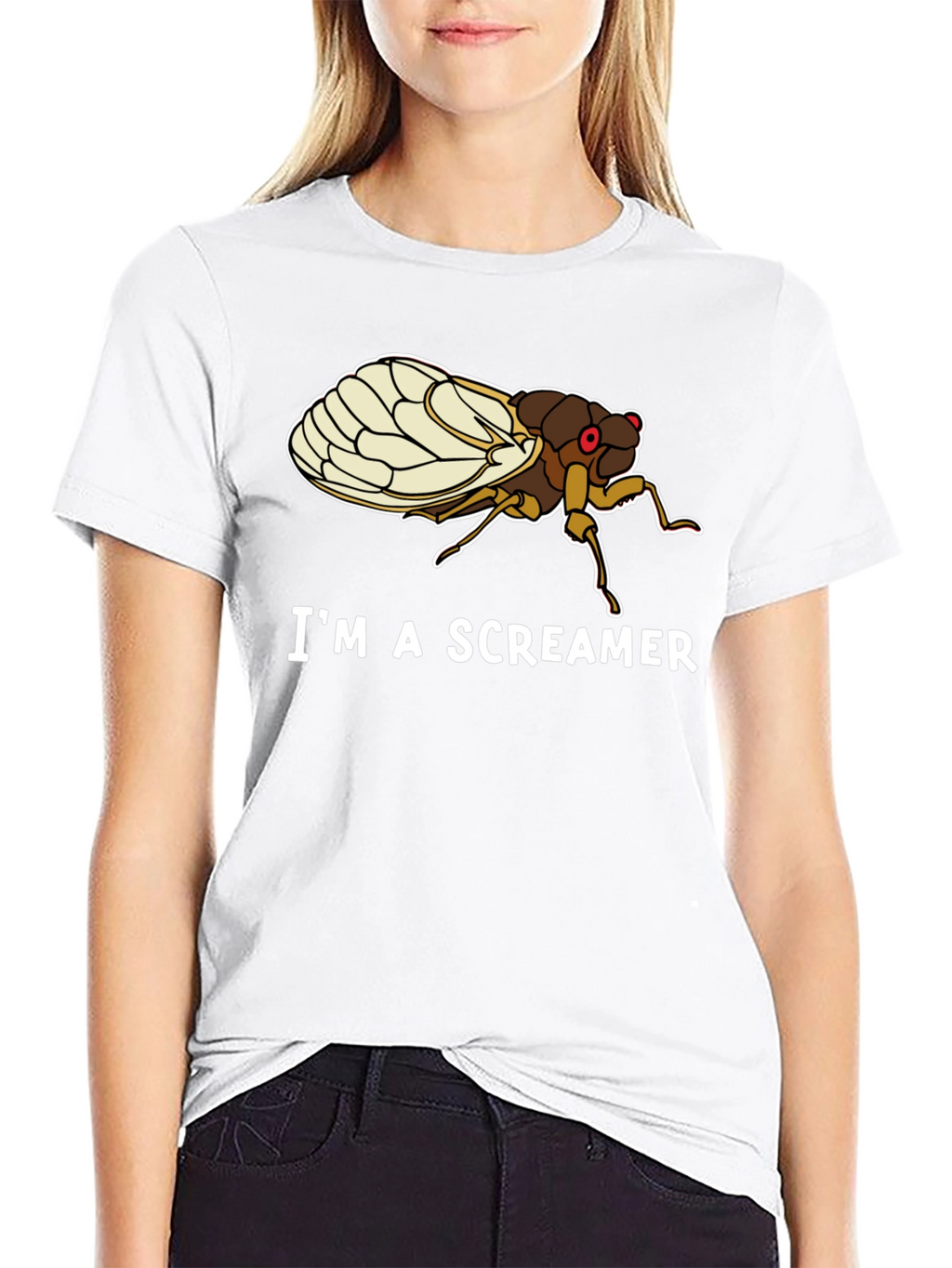 Im A Screamer Cicada Bug Black T-Shirt