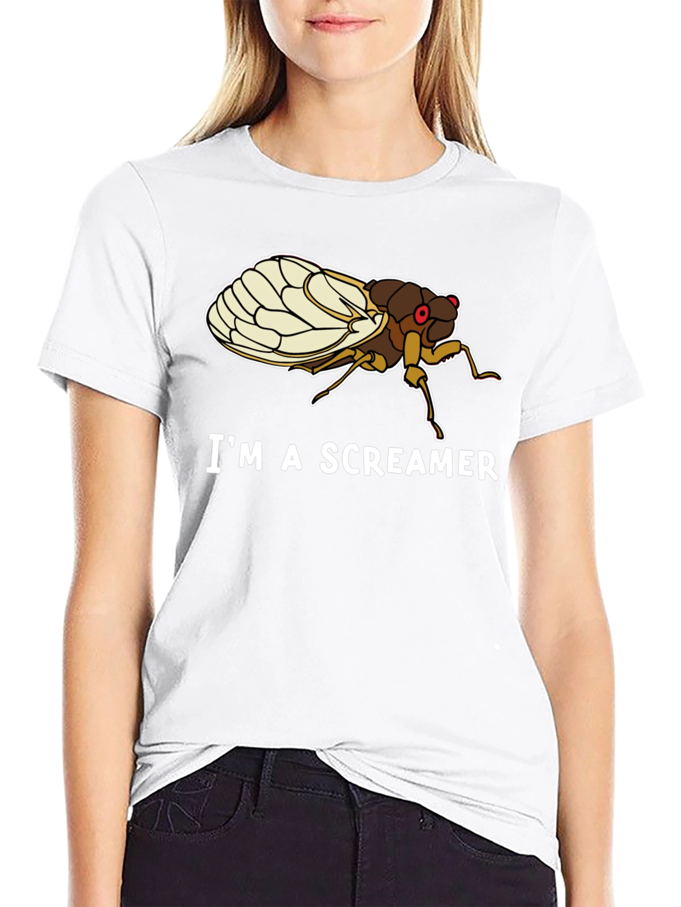 Im A Screamer Cicada Bug Black T-Shirt