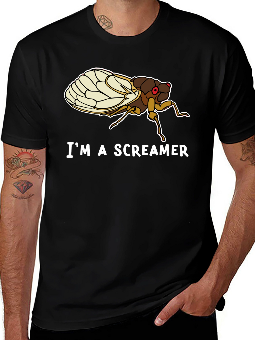 Im A Screamer Cicada Bug Black T-Shirt