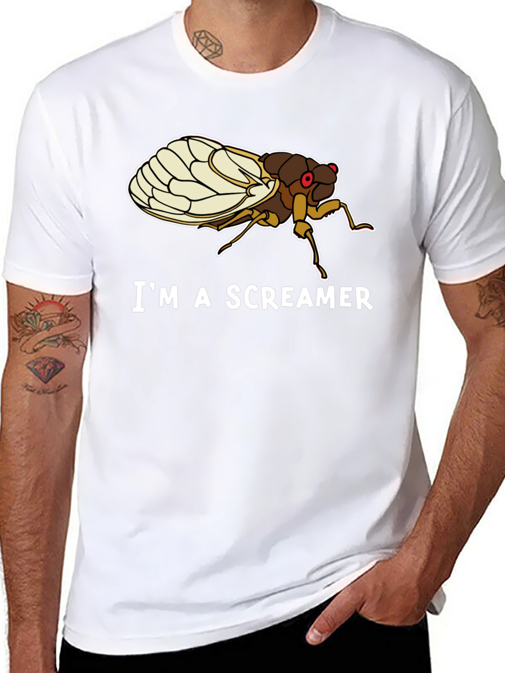 Im A Screamer Cicada Bug Black T-Shirt