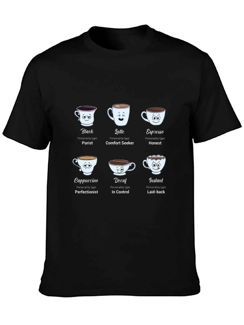 Coffee Personality Black T-Shirt