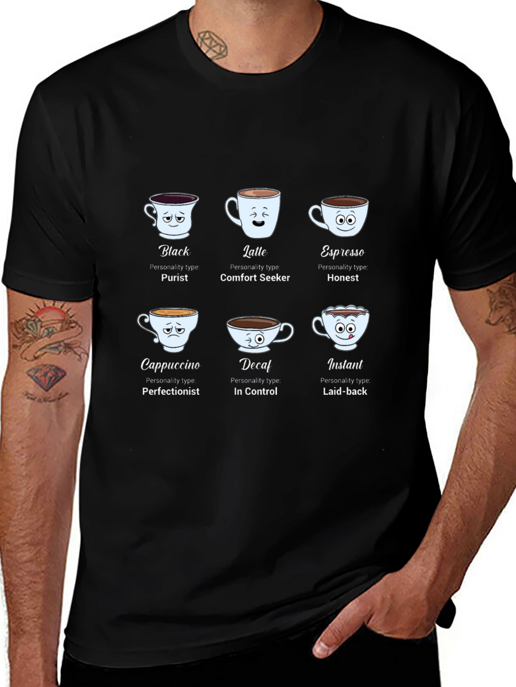 Coffee Personality Black T-Shirt