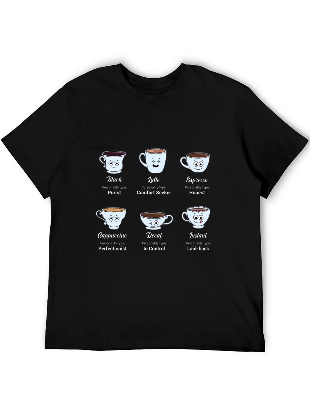 Coffee Personality Black T-Shirt
