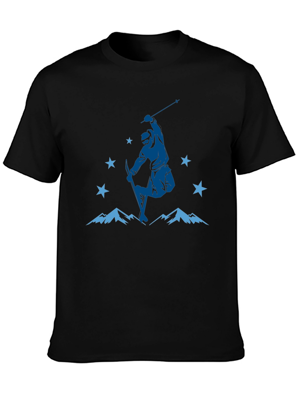Mountain Ski Jump Graphic Tee - Black