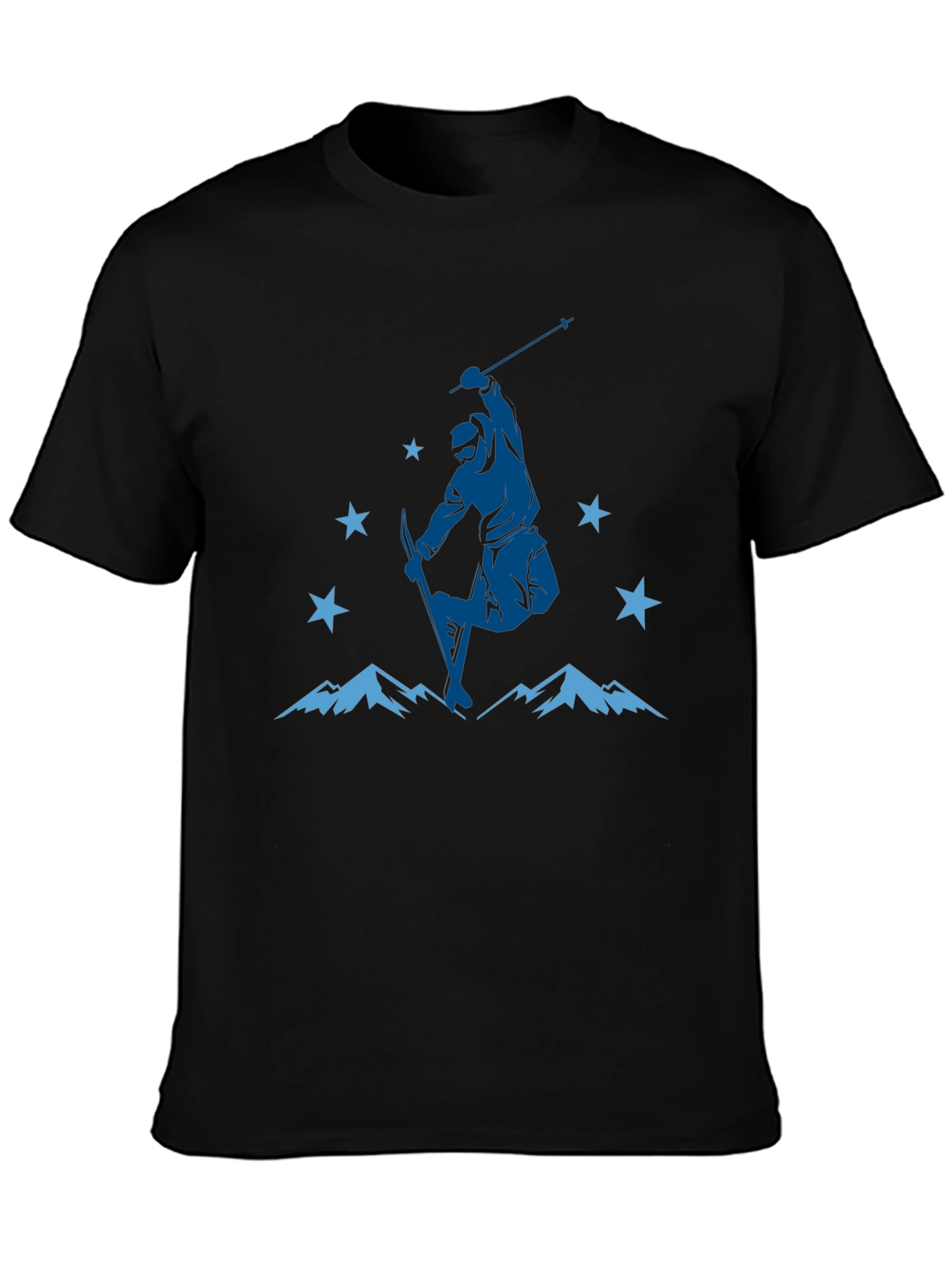 Mountain Ski Jump Graphic Tee - Black