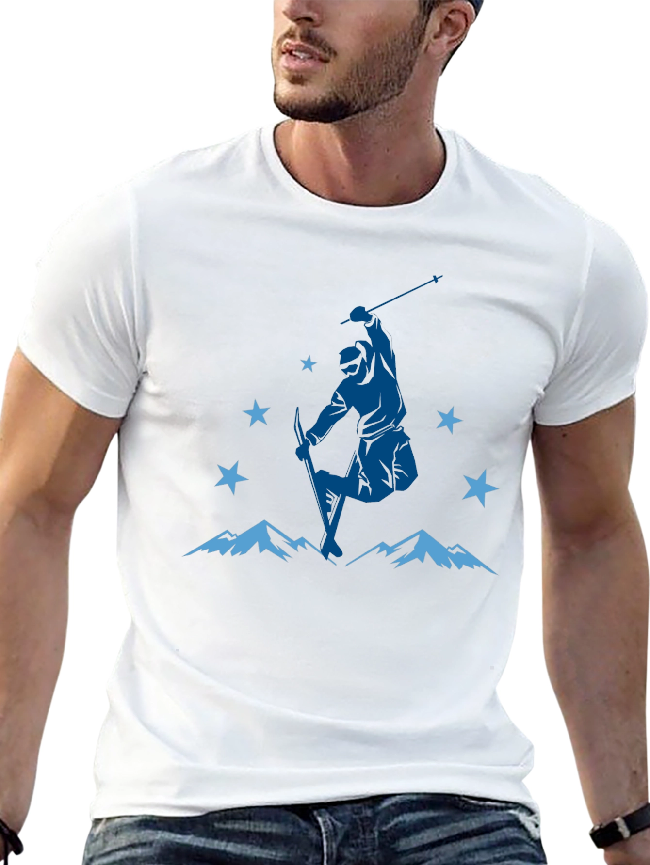 Mountain Ski Jump Graphic Tee - Black