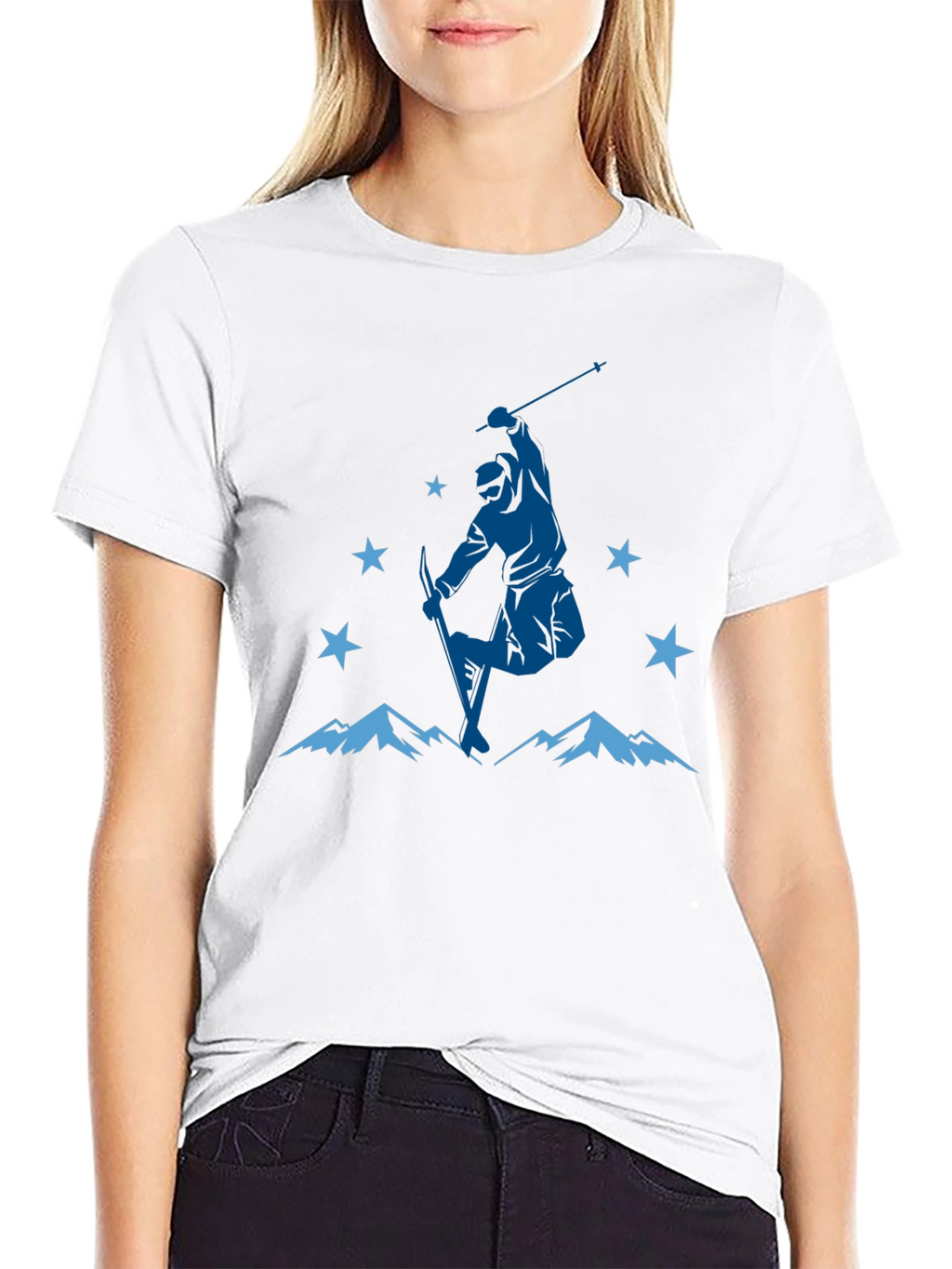 Mountain Ski Jump Graphic Tee - Black