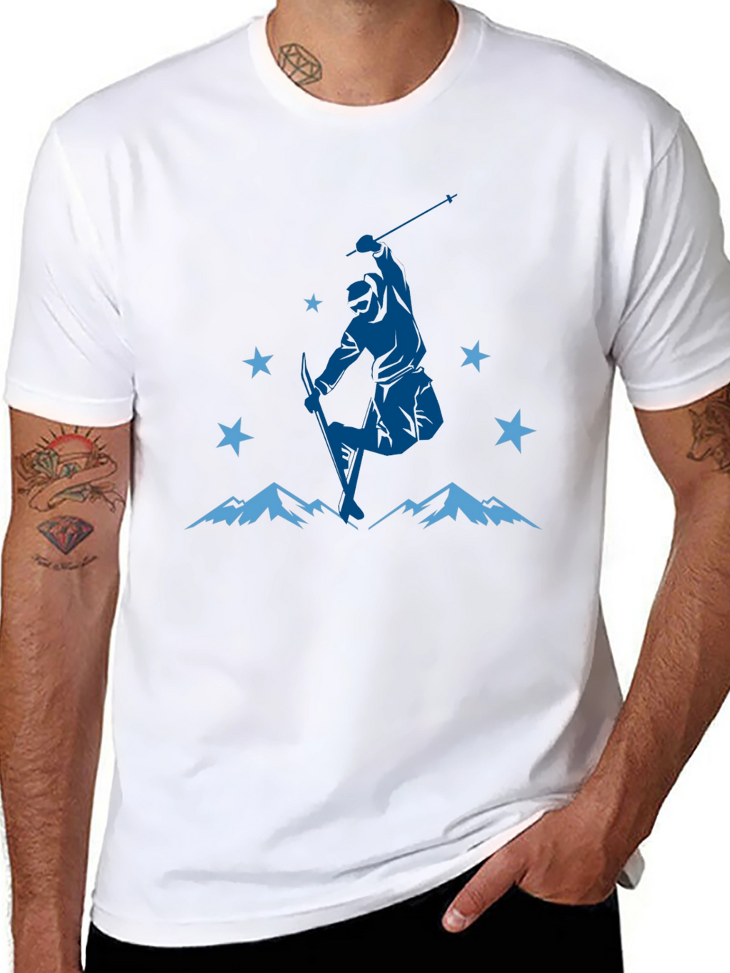 Mountain Ski Jump Graphic Tee - Black