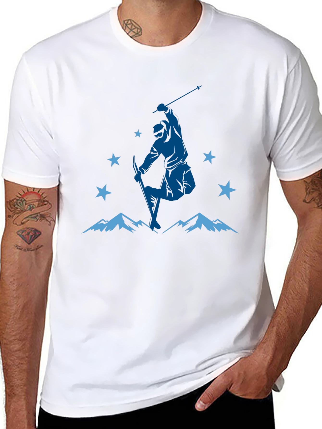 Mountain Ski Jump Graphic Tee - Black