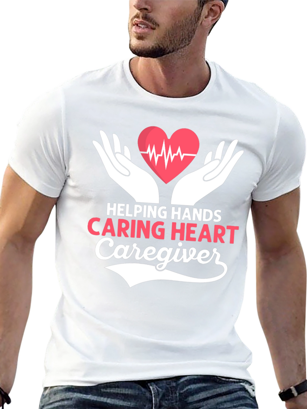 Helping Hands Caring Heart Caregiver T-Shirt