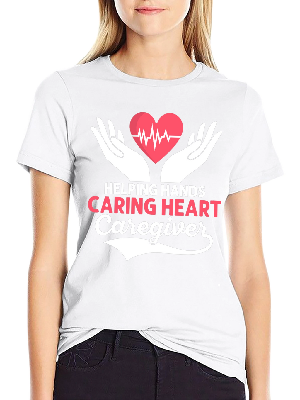 Helping Hands Caring Heart Caregiver T-Shirt