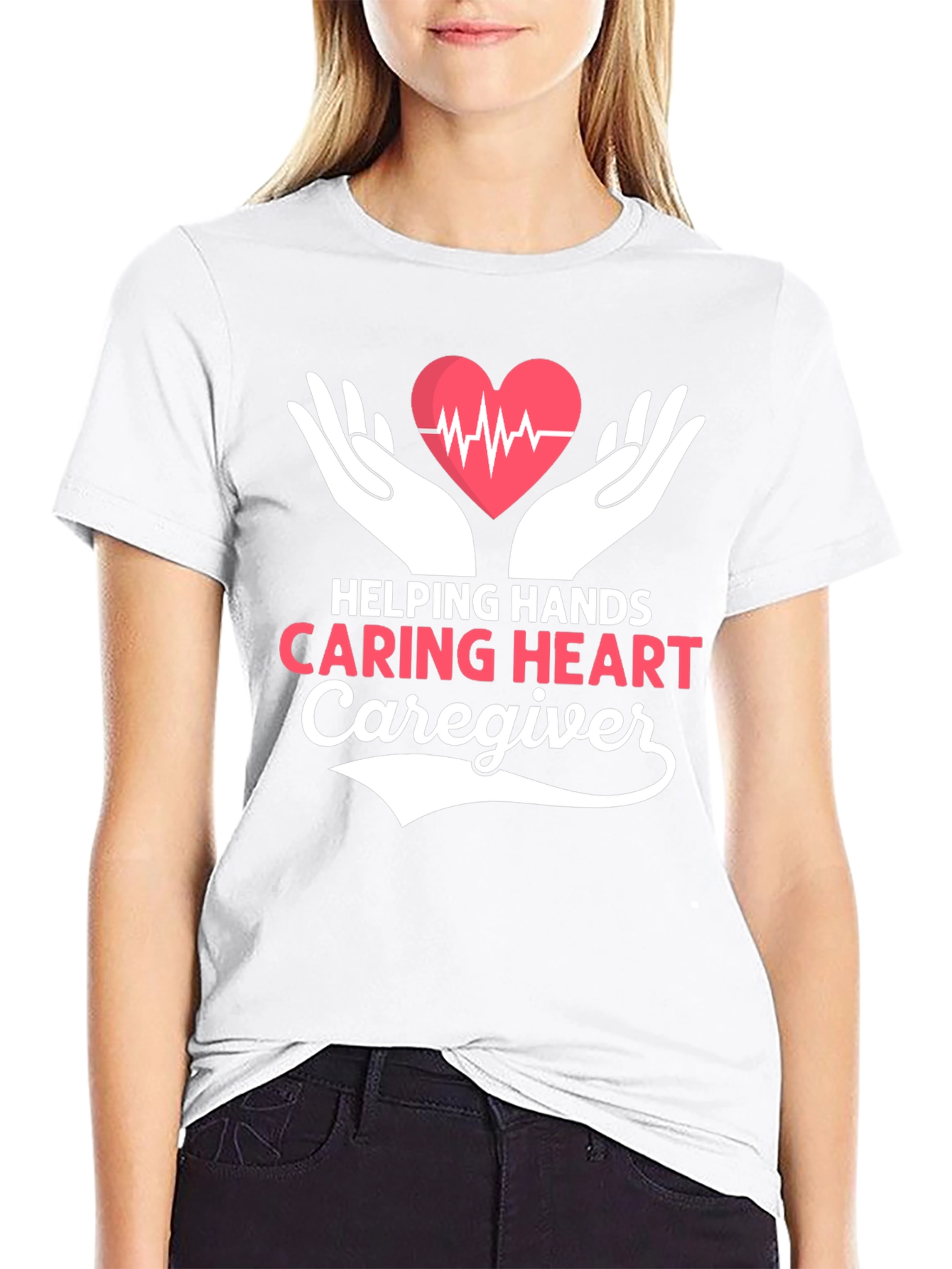 Helping Hands Caring Heart Caregiver T-Shirt