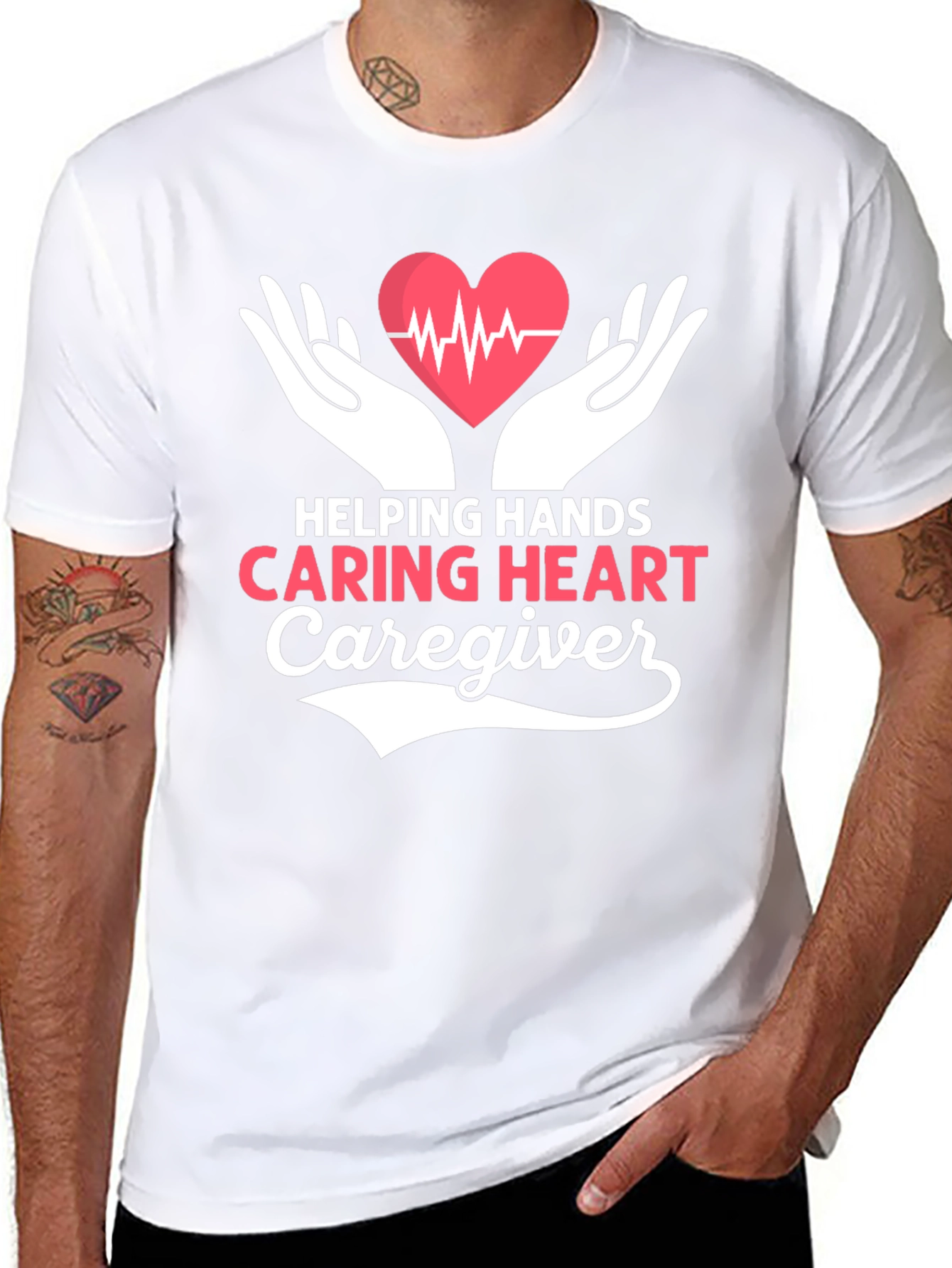 Helping Hands Caring Heart Caregiver T-Shirt