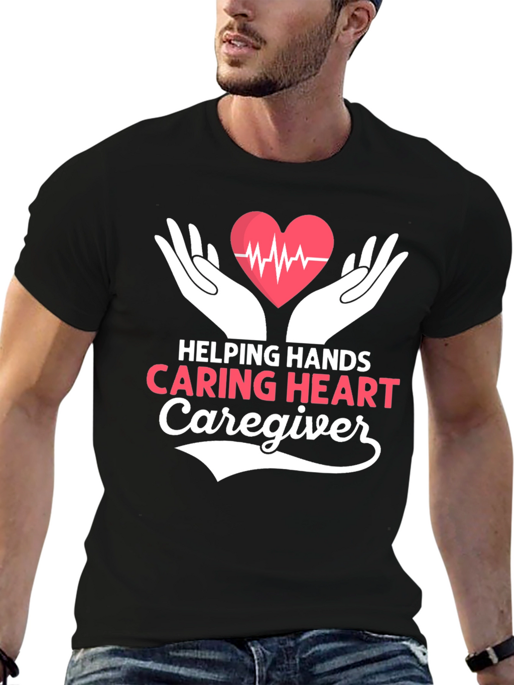 Helping Hands Caring Heart Caregiver T-Shirt