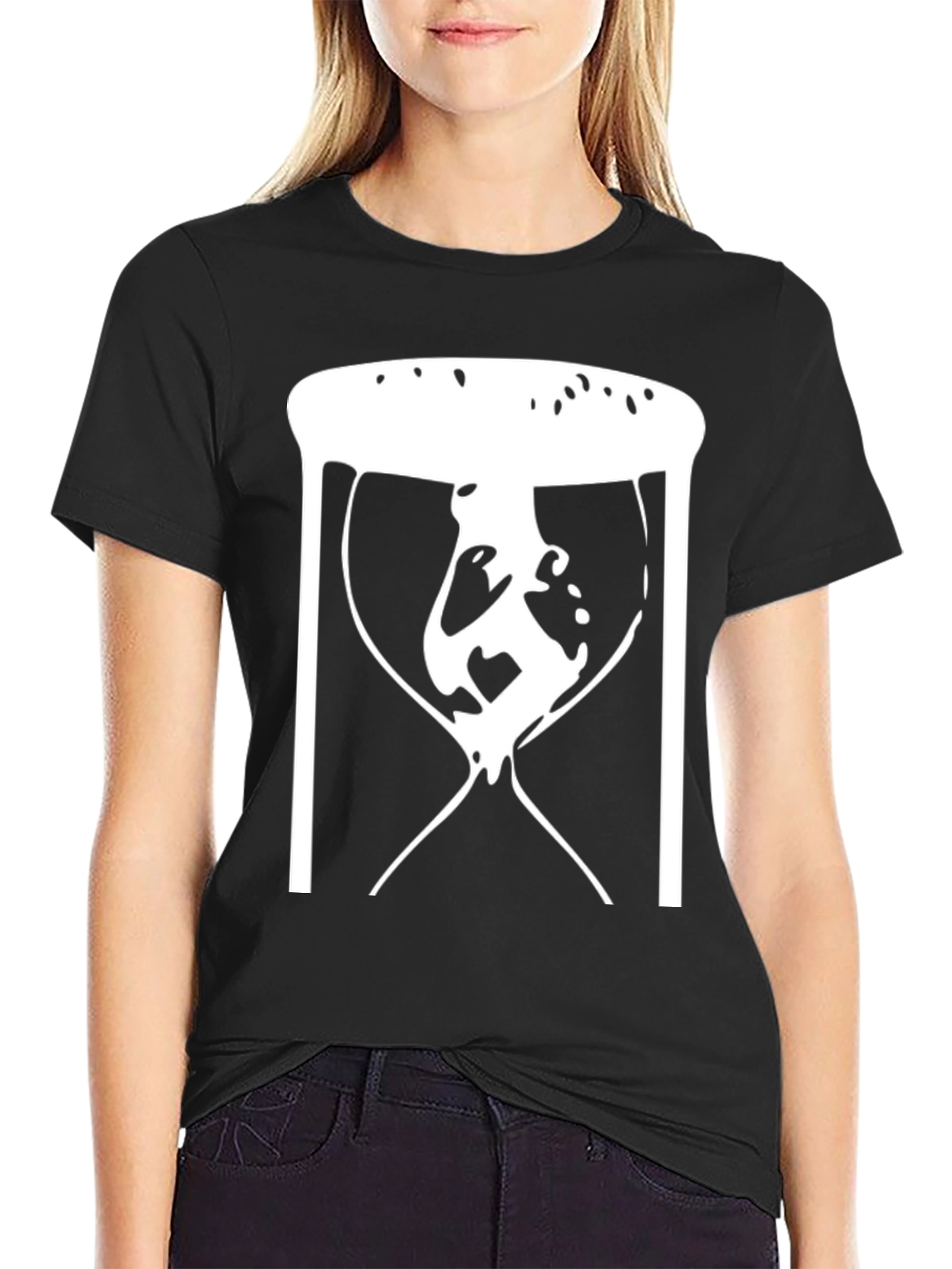 Abstract Hourglass Graphic Tee - Black Unisex T-Shirt