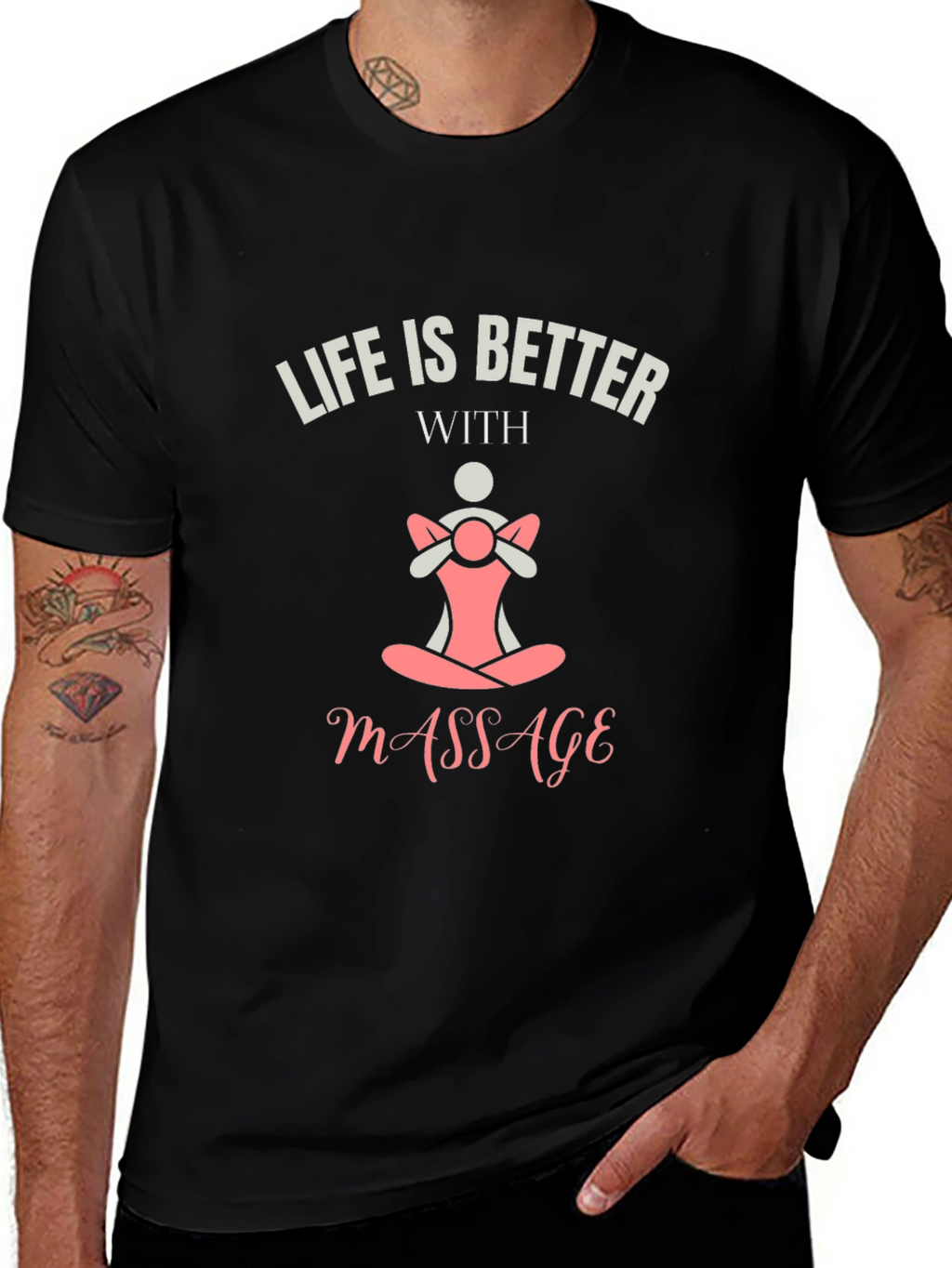 Life is Better With Massage Black T-Shirt