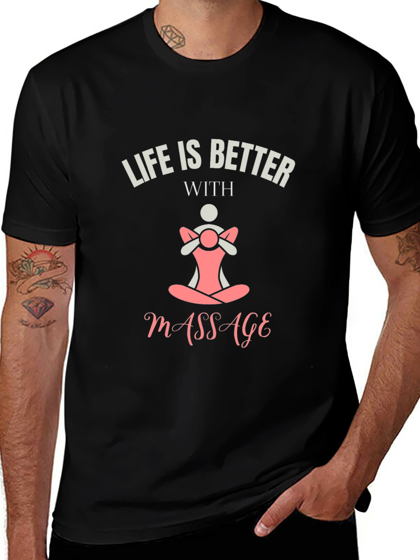 Life is Better With Massage Black T-Shirt