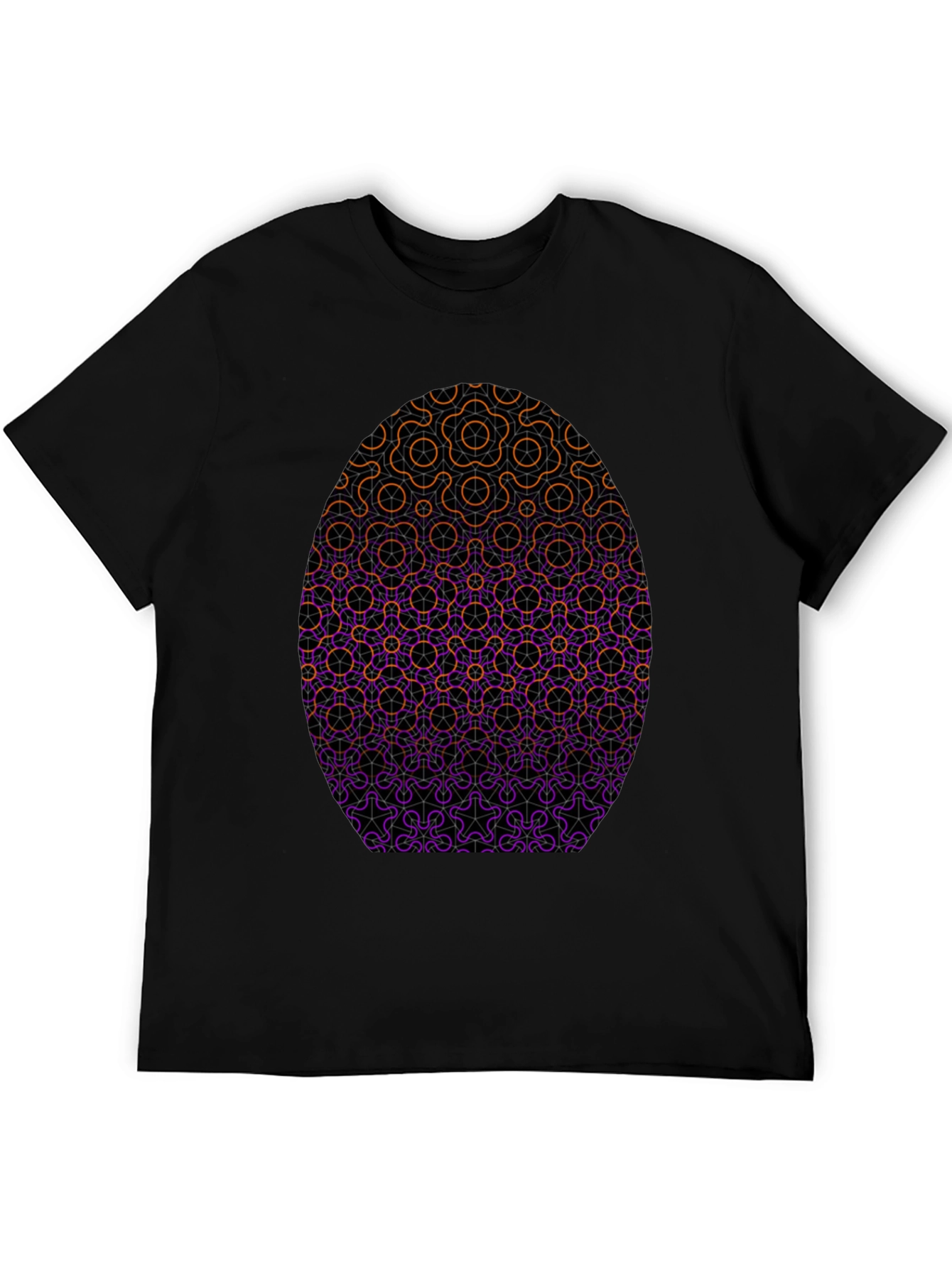 Geometric Egg Design Black T-Shirt