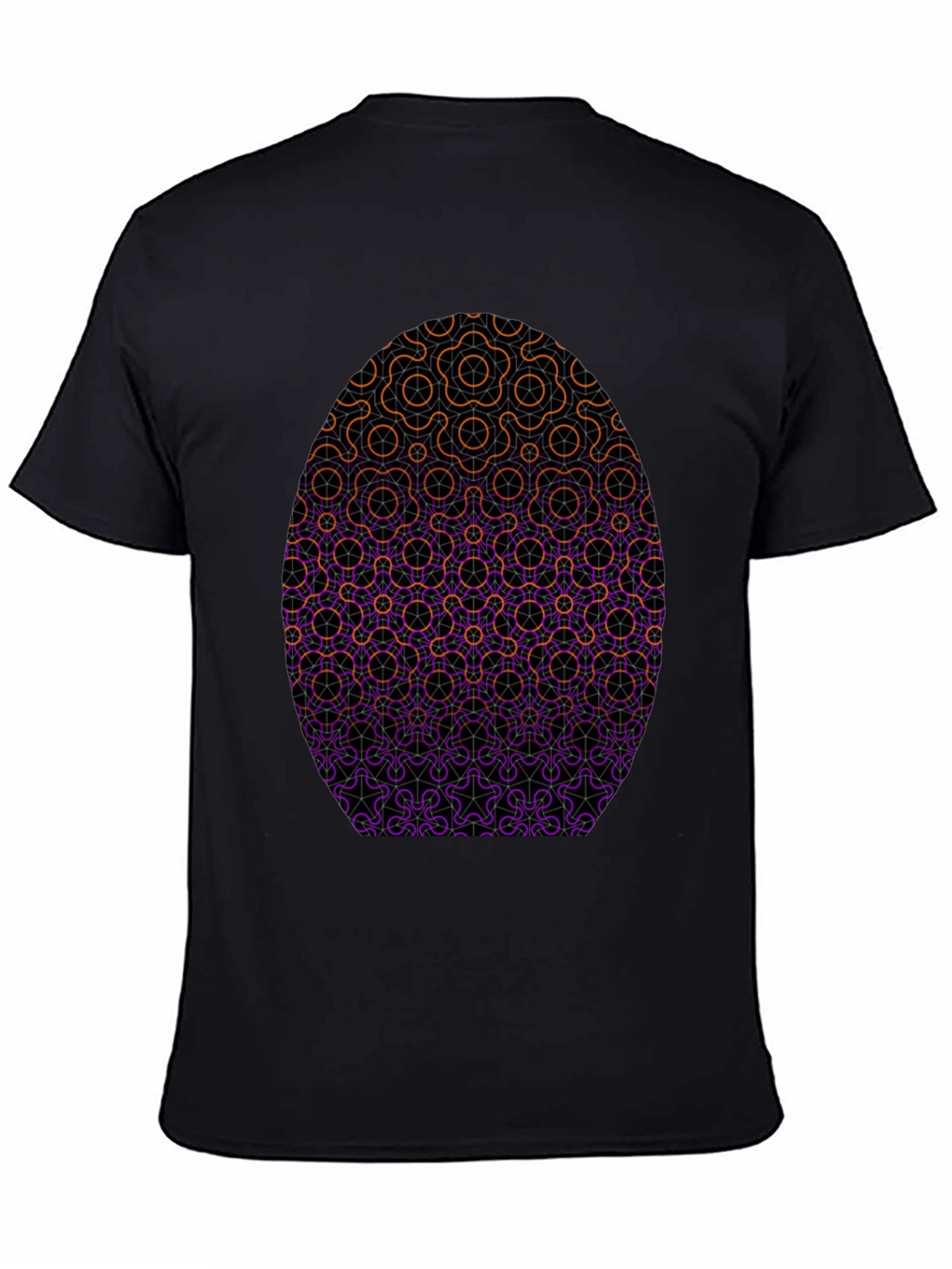 Geometric Egg Design Black T-Shirt