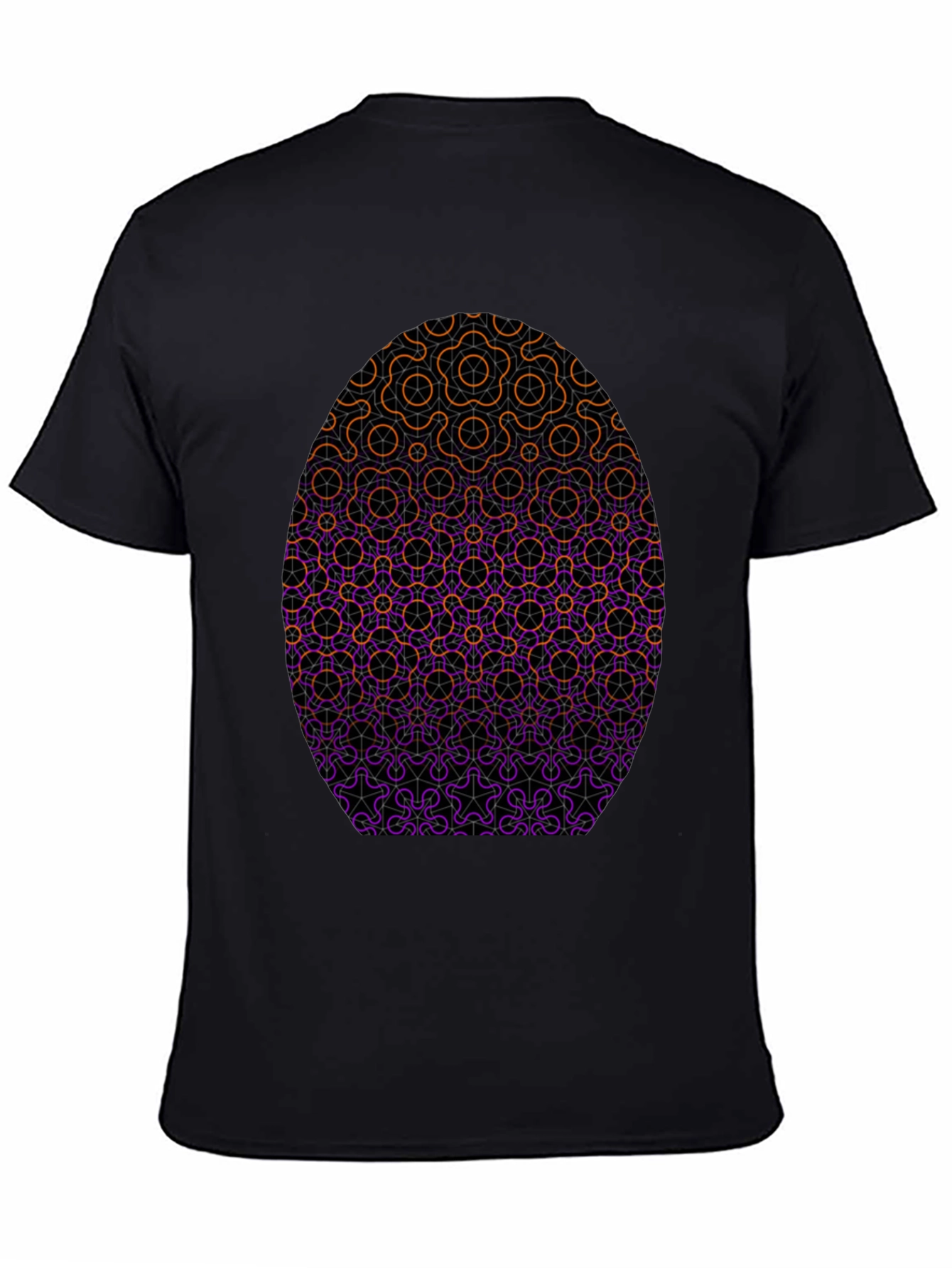 Geometric Egg Design Black T-Shirt