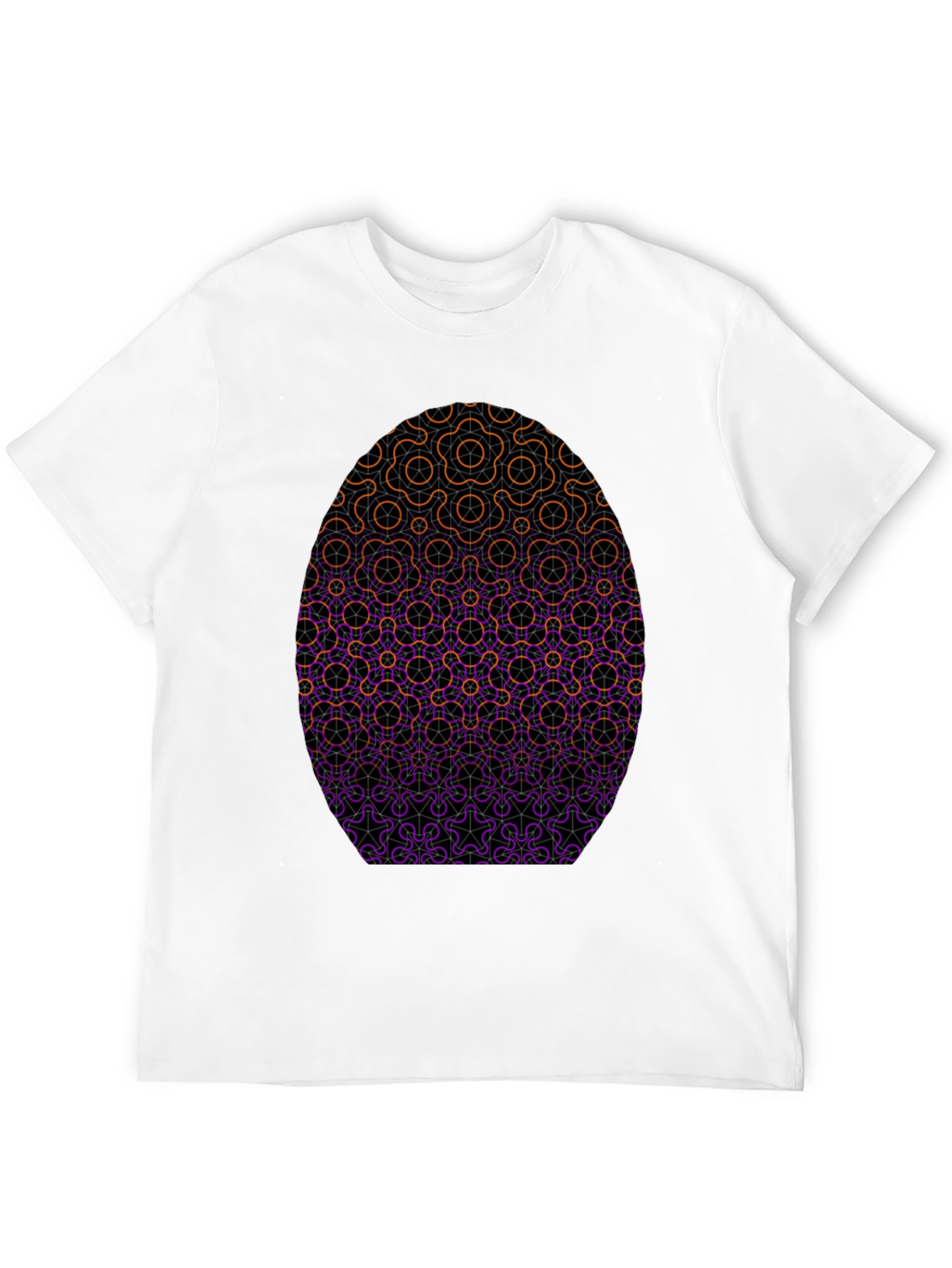 Geometric Egg Design Black T-Shirt
