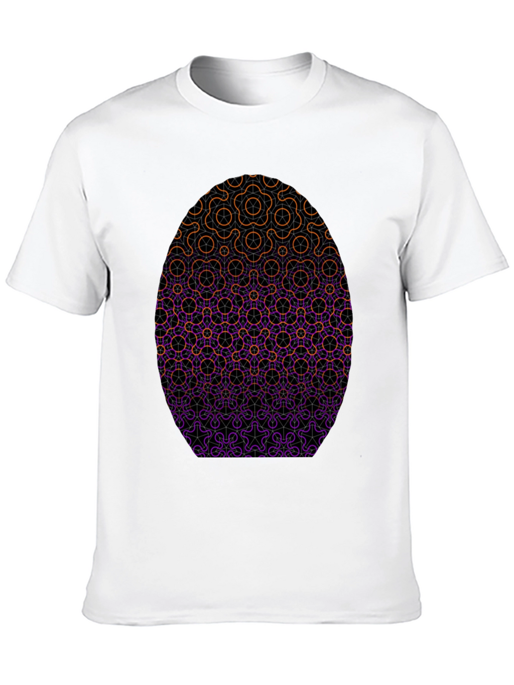 Geometric Egg Design Black T-Shirt