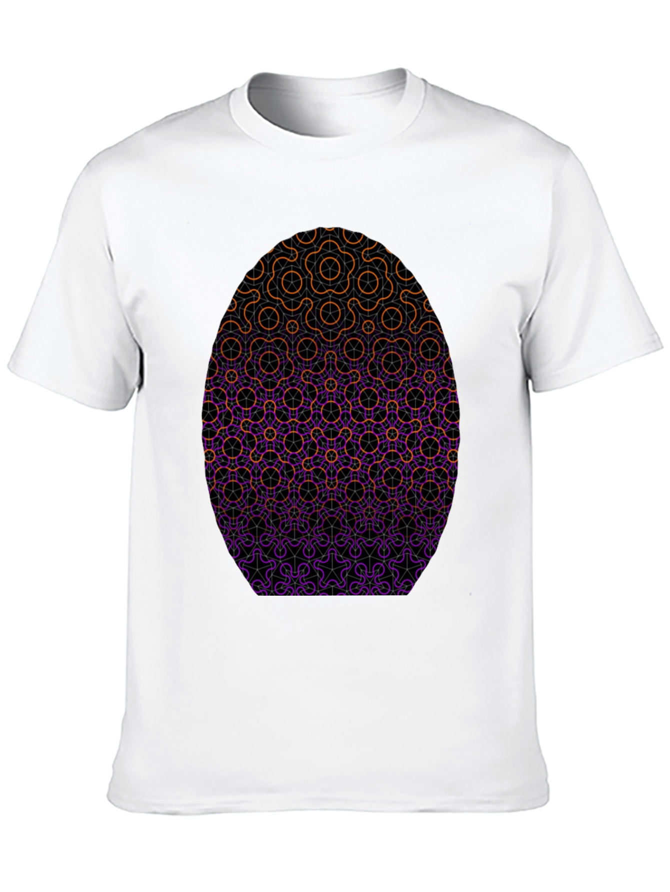 Geometric Egg Design Black T-Shirt
