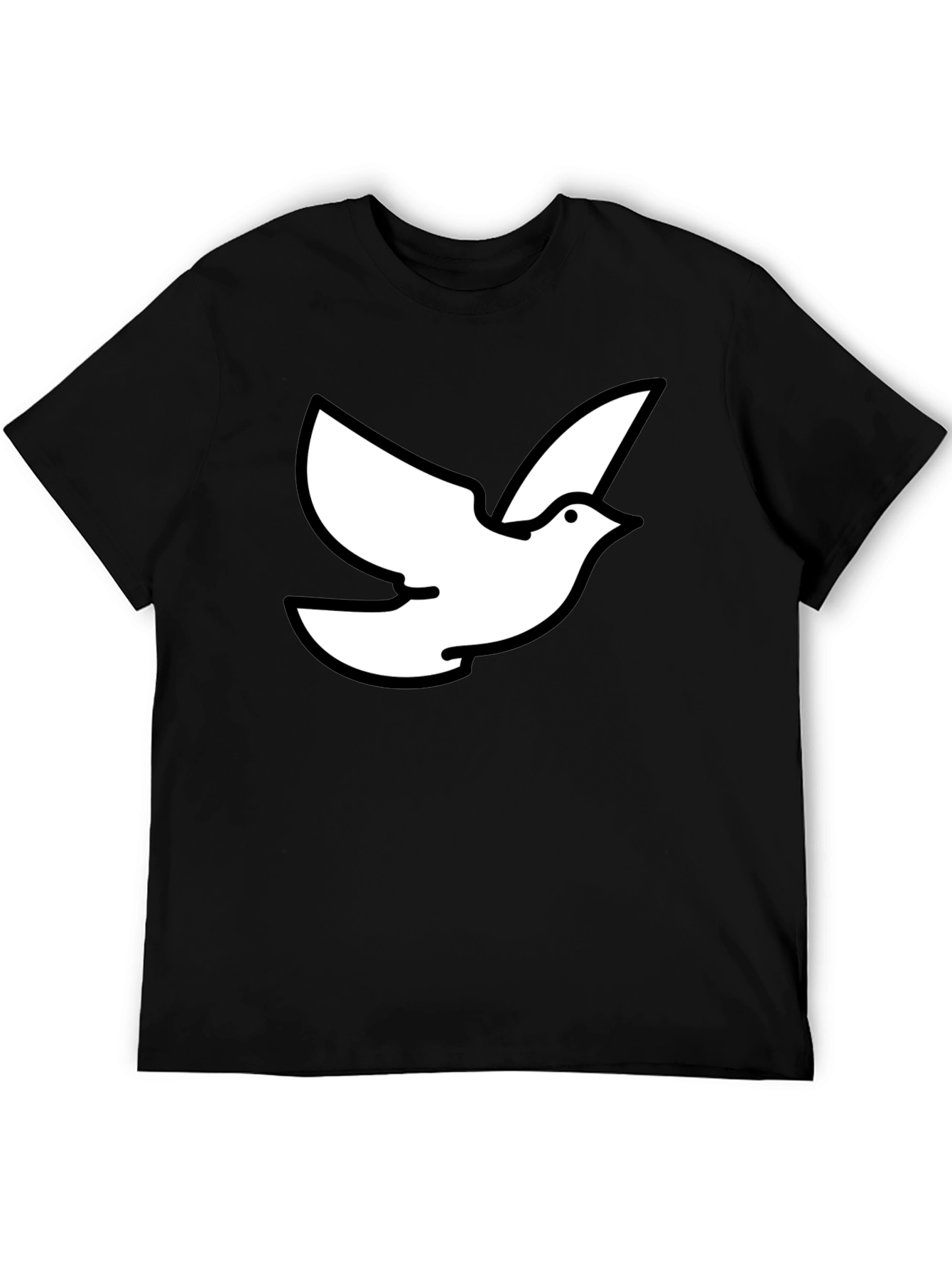 Dove Graphic Black T-Shirt - Symbol of Peace