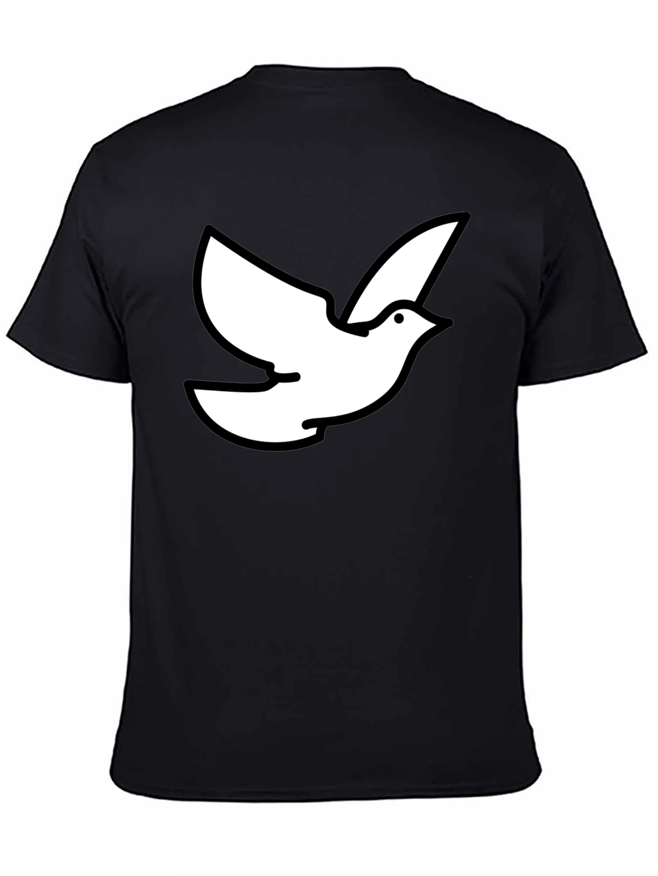 Dove Graphic Black T-Shirt - Symbol of Peace