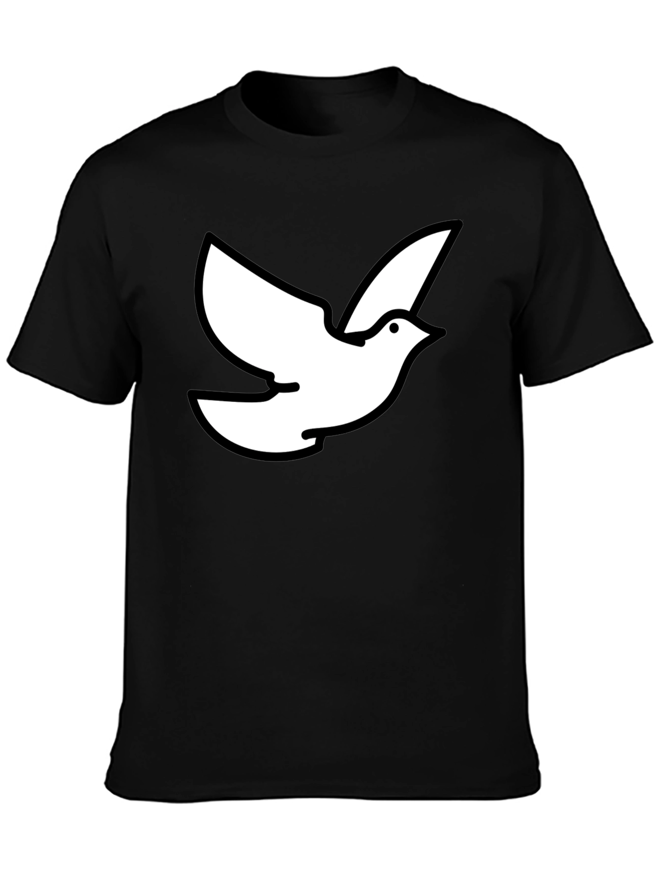 Dove Graphic Black T-Shirt - Symbol of Peace