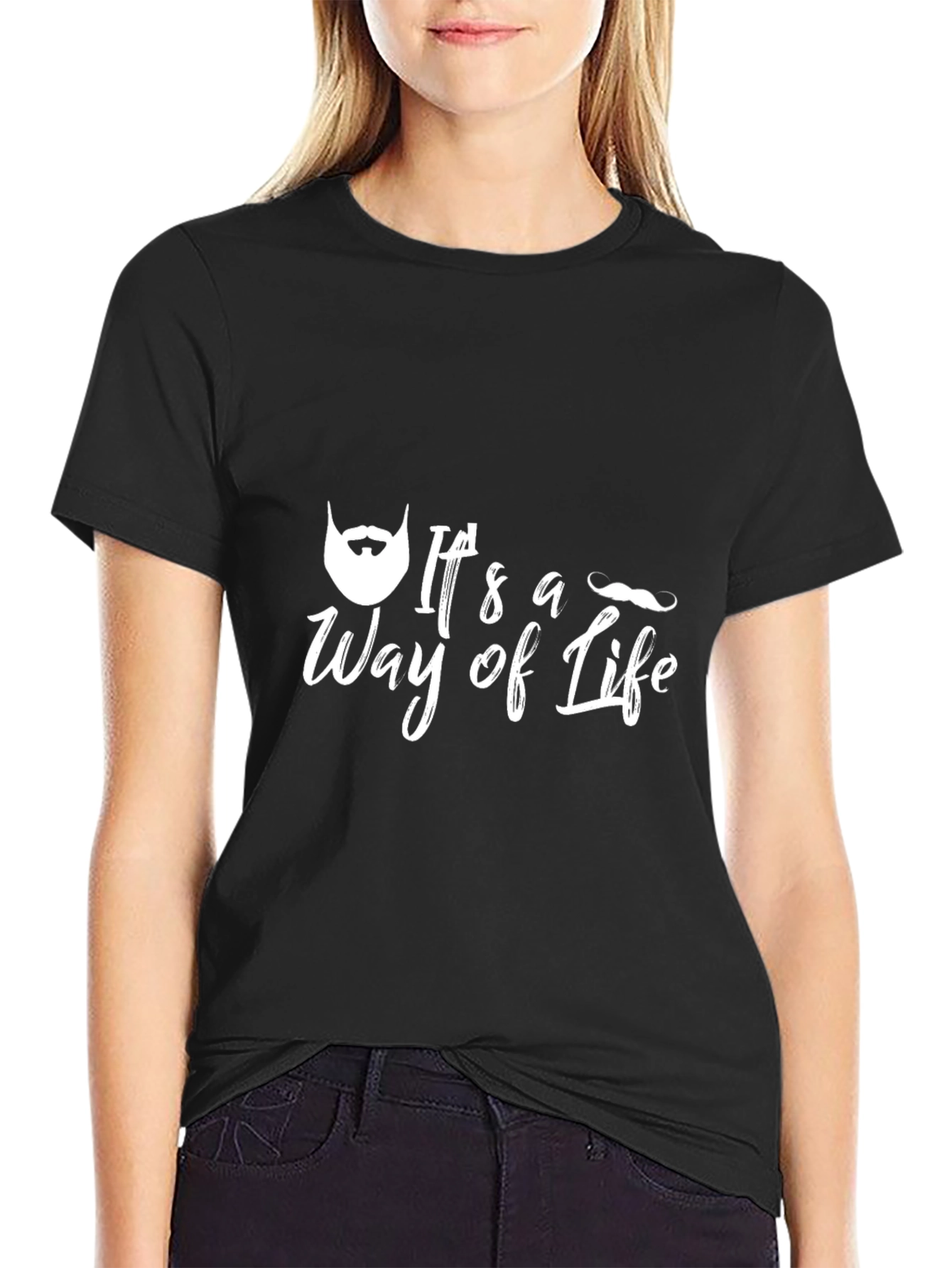 Beard & Mustache T-Shirt - Its a Way of Life Black Tee