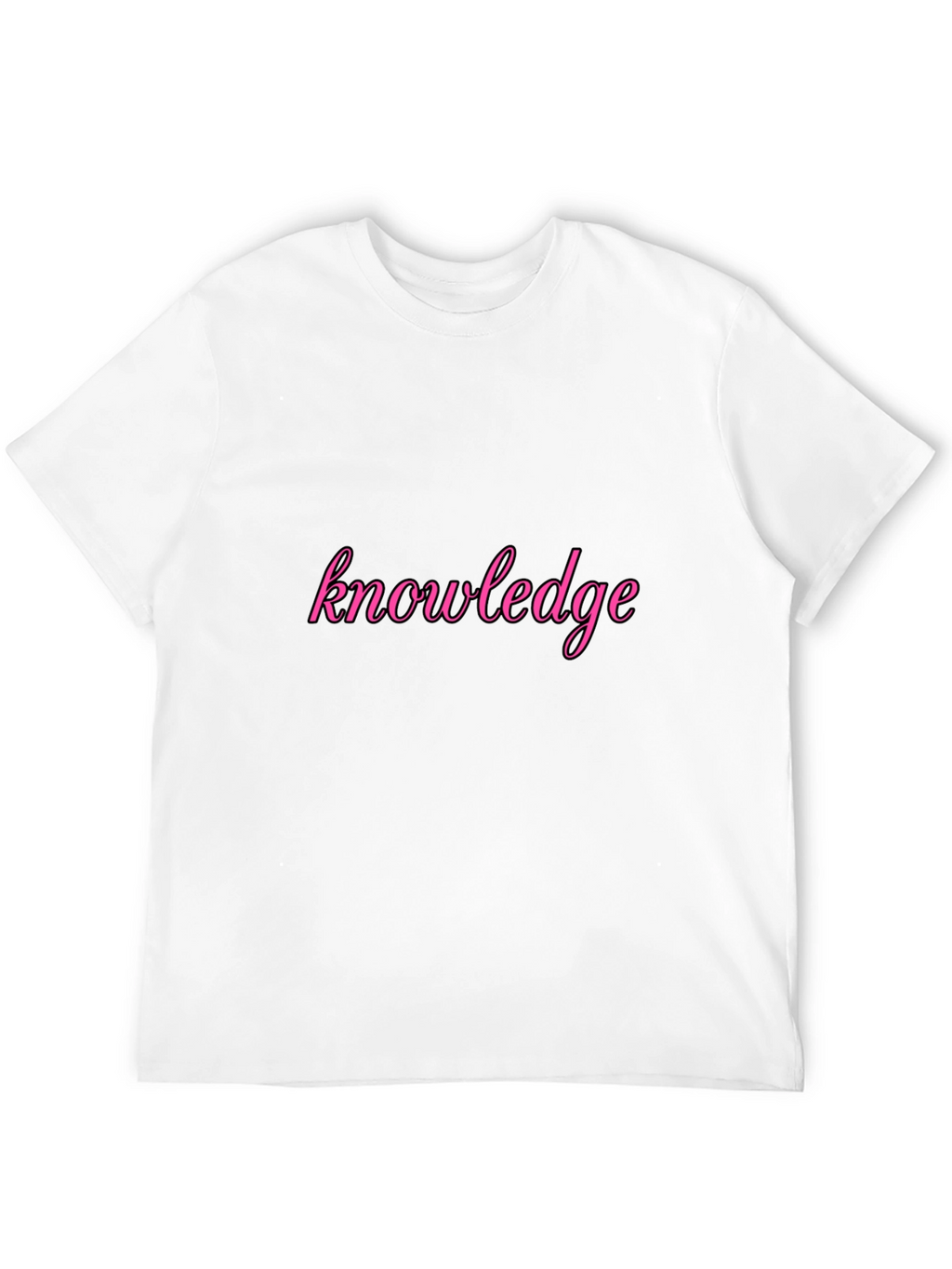 Knowledge Pink Print Black T-Shirt
