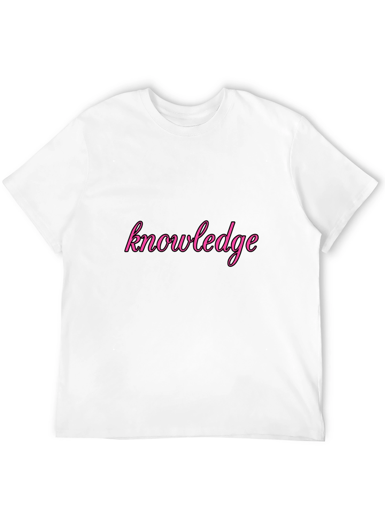 Knowledge Pink Print Black T-Shirt
