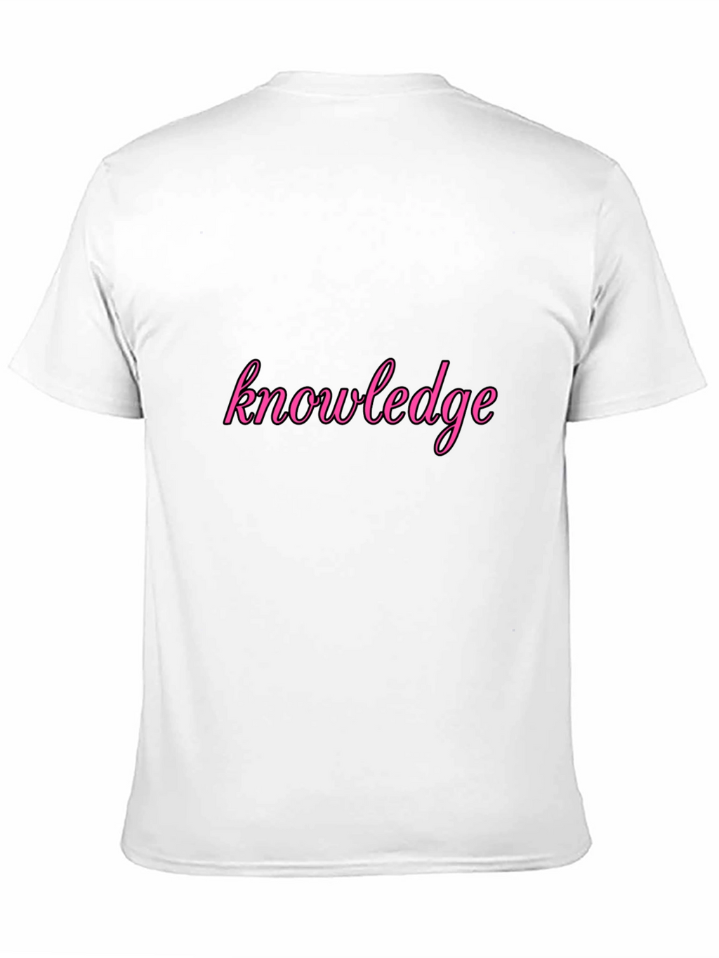 Knowledge Pink Print Black T-Shirt