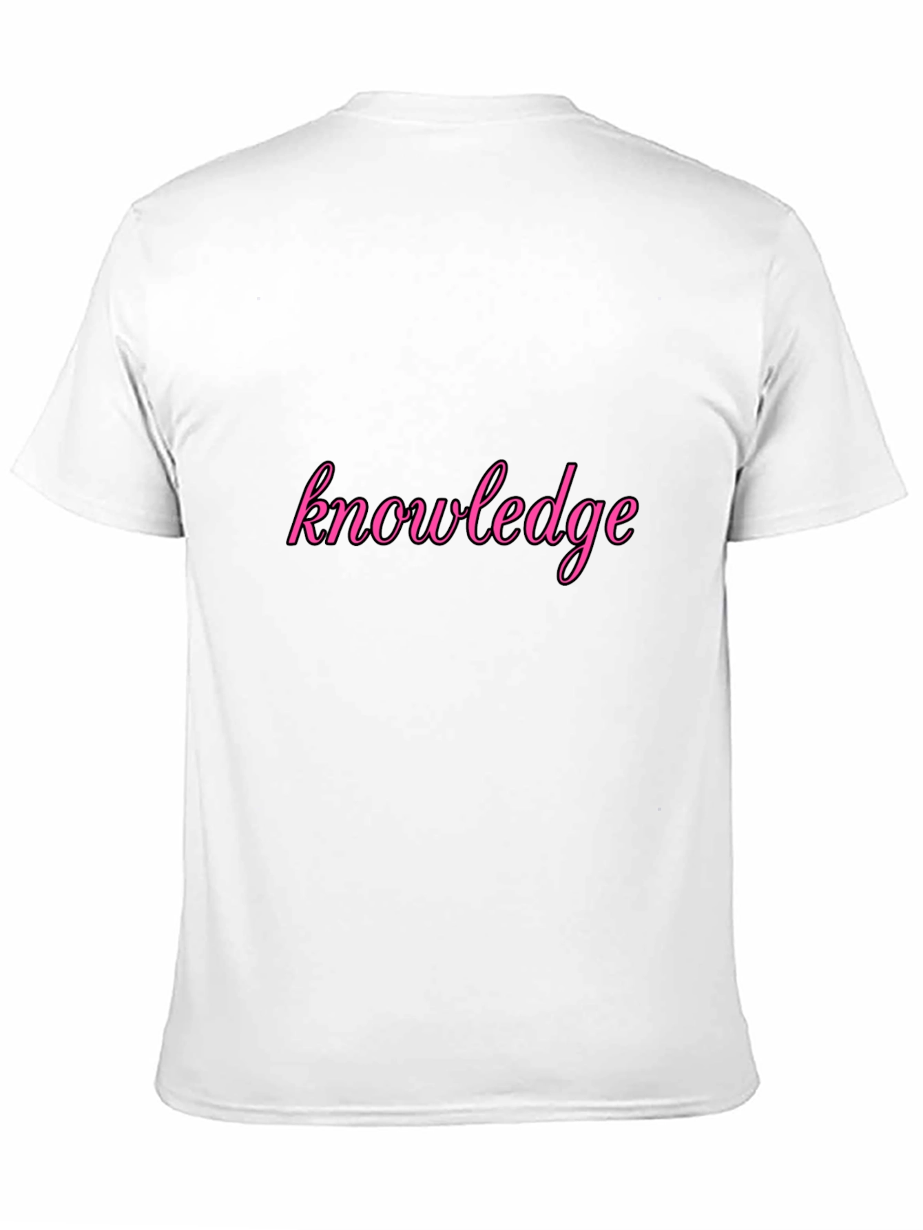 Knowledge Pink Print Black T-Shirt