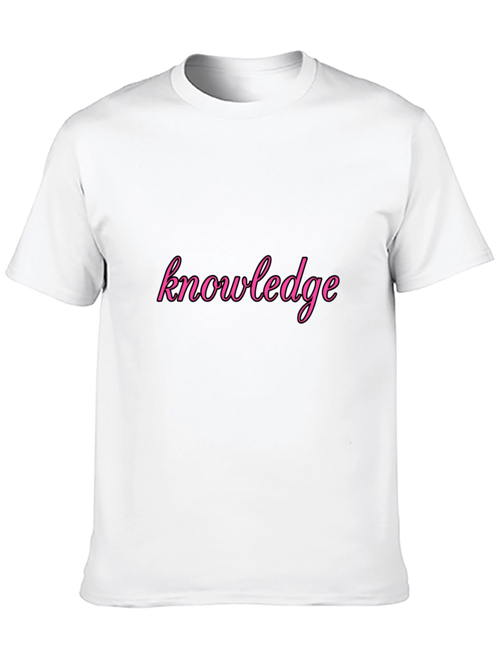 Knowledge Pink Print Black T-Shirt