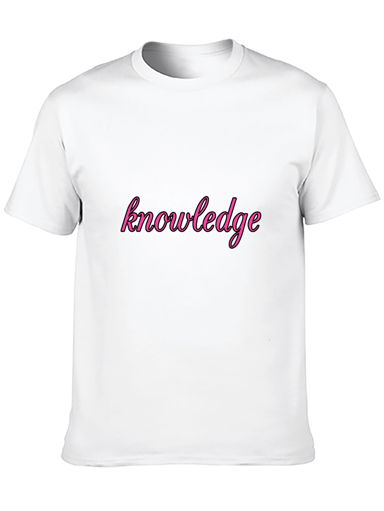 Knowledge Pink Print Black T-Shirt