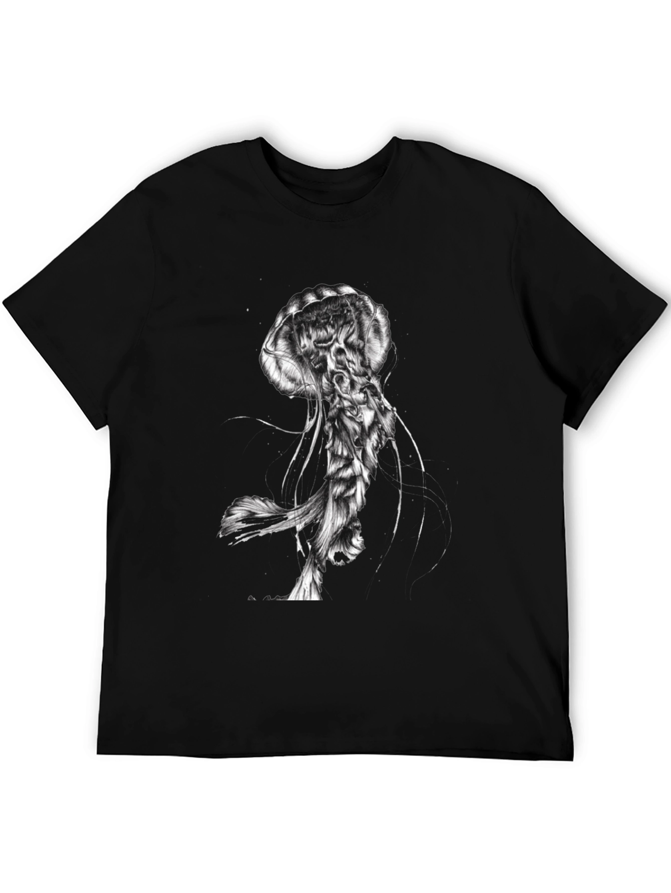 Jellyfish Graphic Print Black T-Shirt