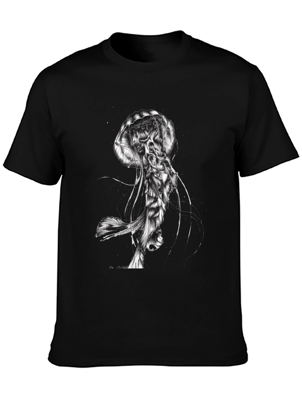 Jellyfish Graphic Print Black T-Shirt