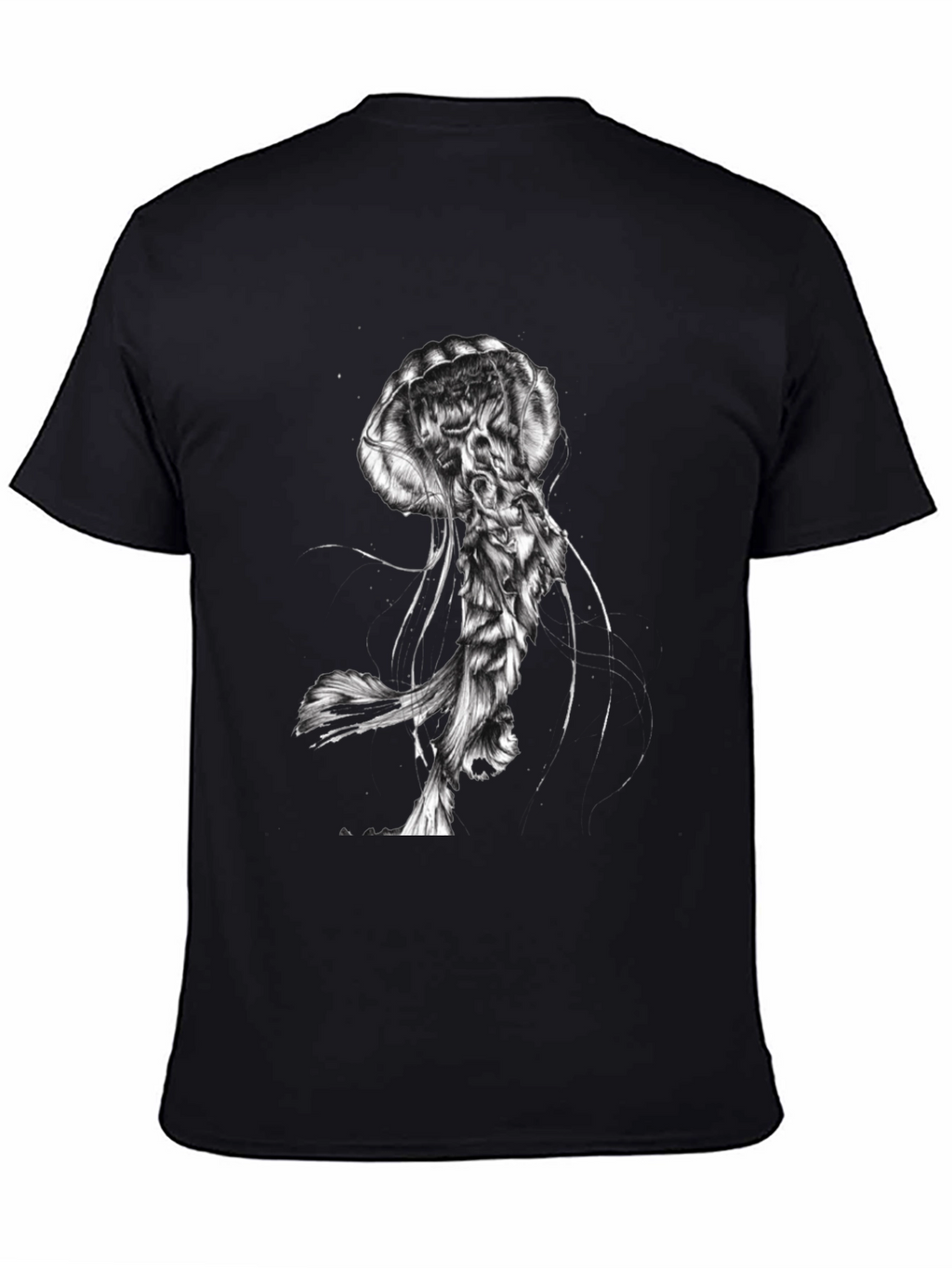 Jellyfish Graphic Print Black T-Shirt