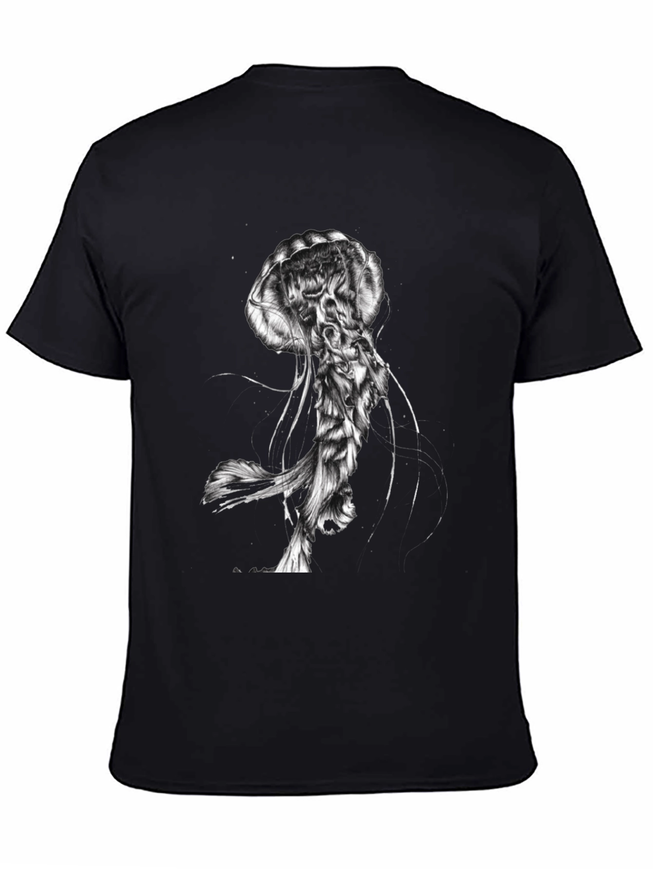 Jellyfish Graphic Print Black T-Shirt