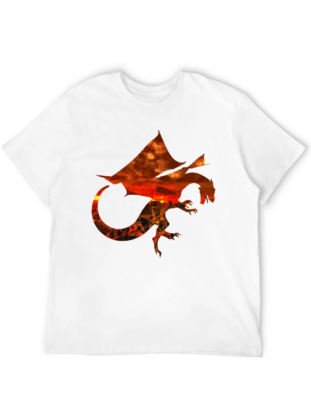 Geometric Dragon Print Black T-Shirt